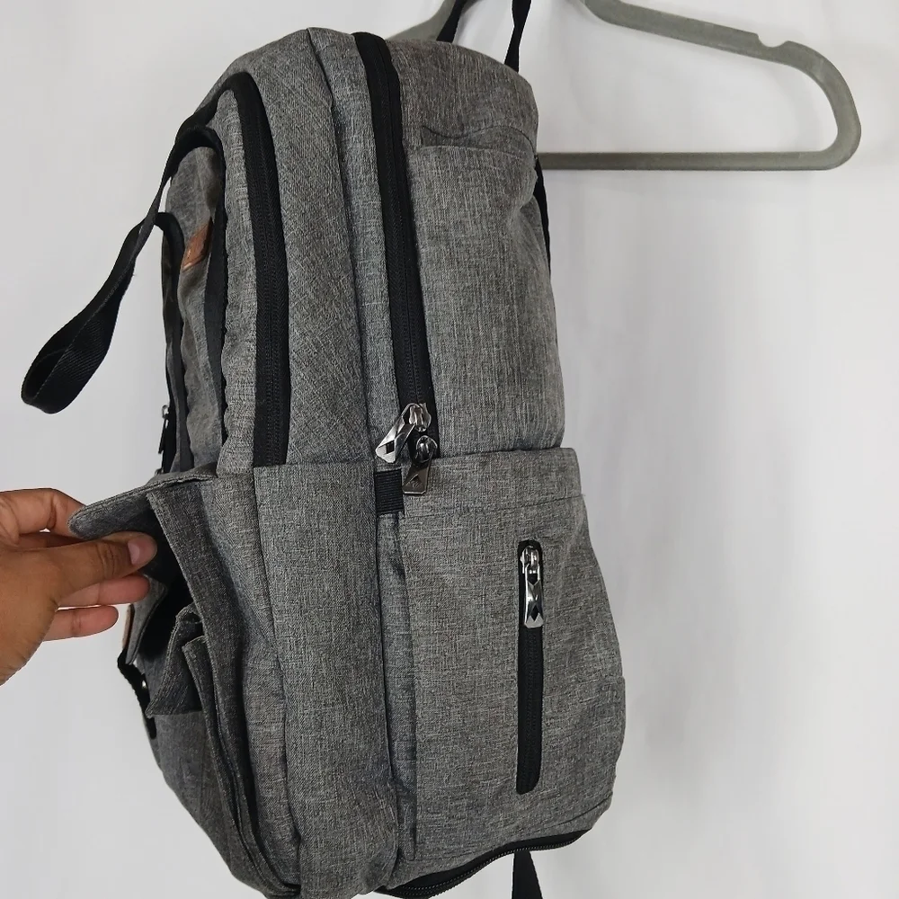 TEBEL Large Capacity Baby Diaper Bag Backpack Multi-Functional Gray